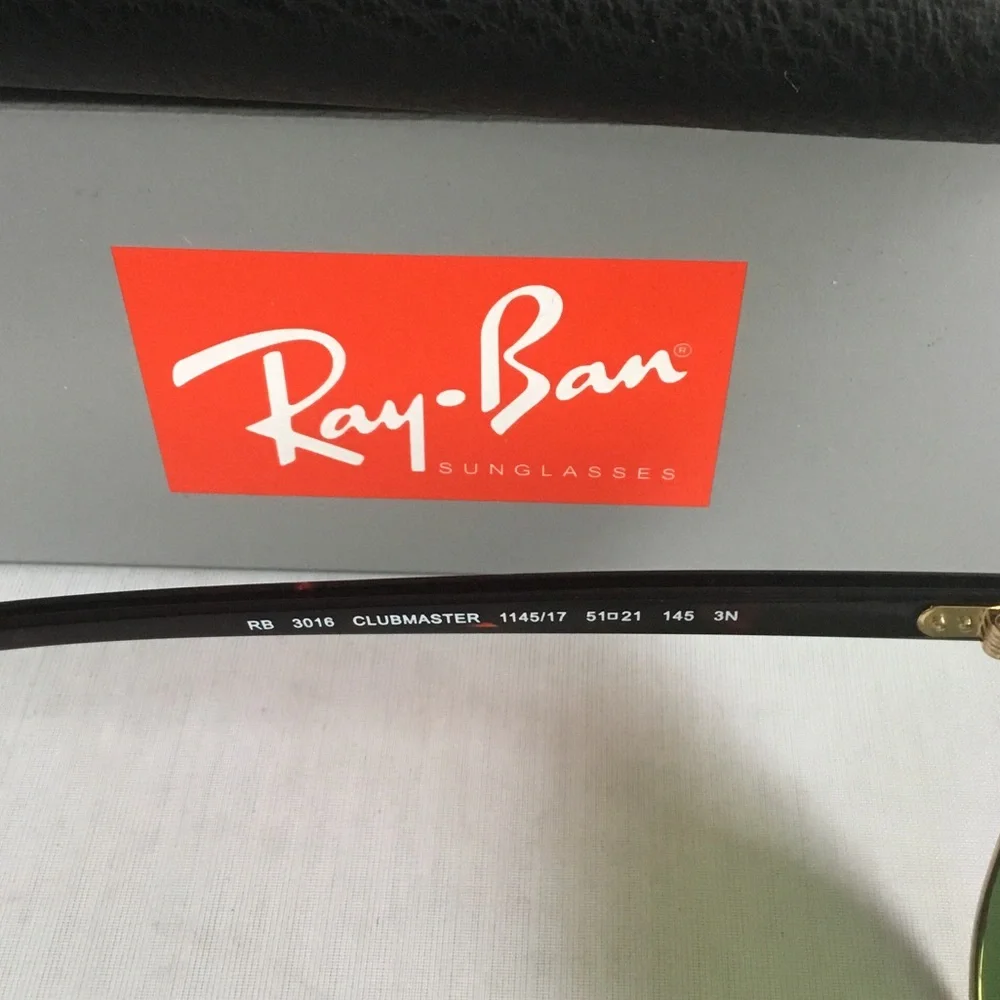 Ray-Ban Clubmaster with Blue Lenses Sunglasses.